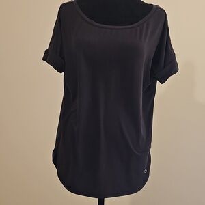 GAPfit Breathe Graphite Black Cuffed Tunic Top